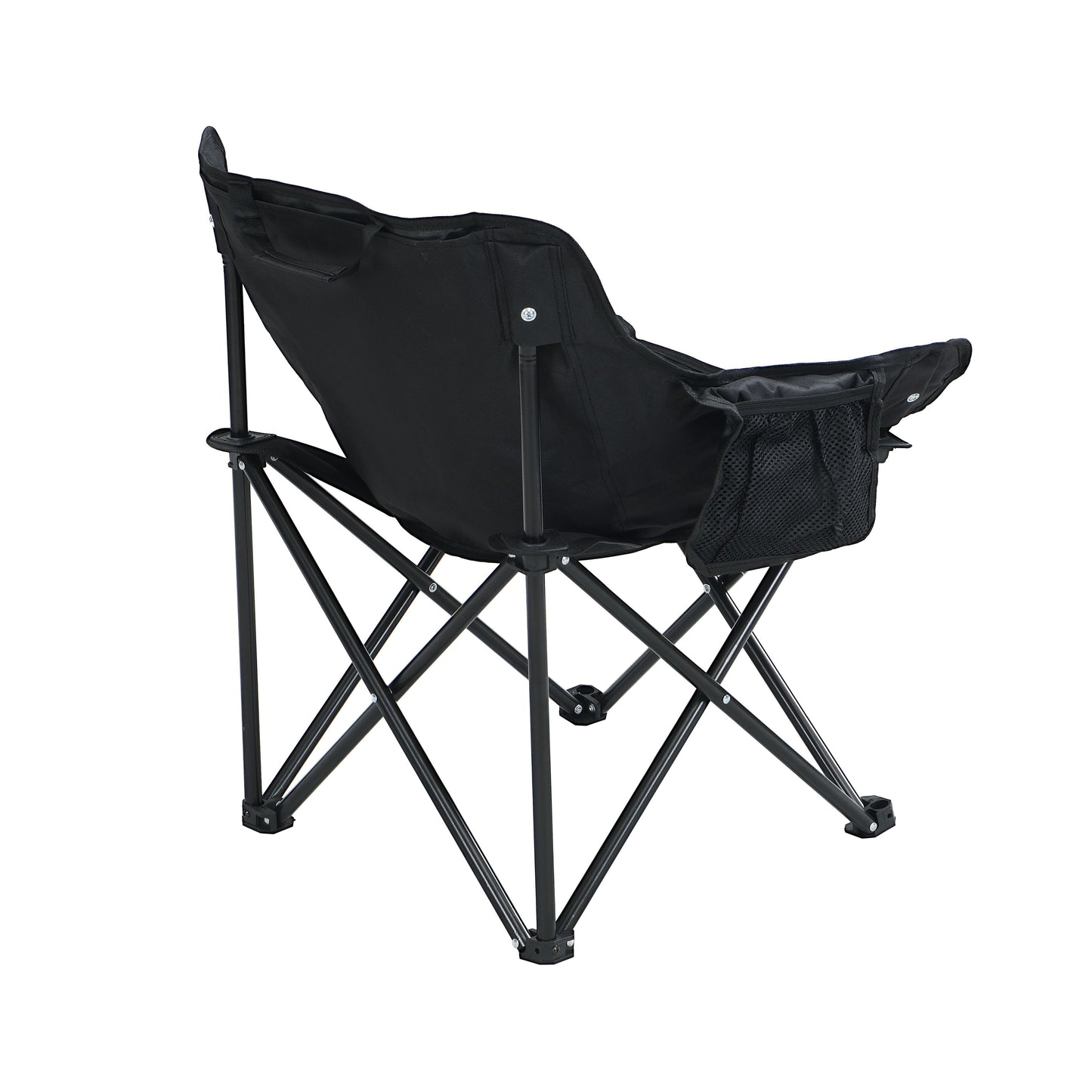 2 Pieces Outdoor Portable Folding Camping Chairs With Carry Bag - Black