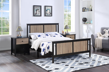 Connelly - Reversible Panel Full Bed - Black / Vintage Walnut