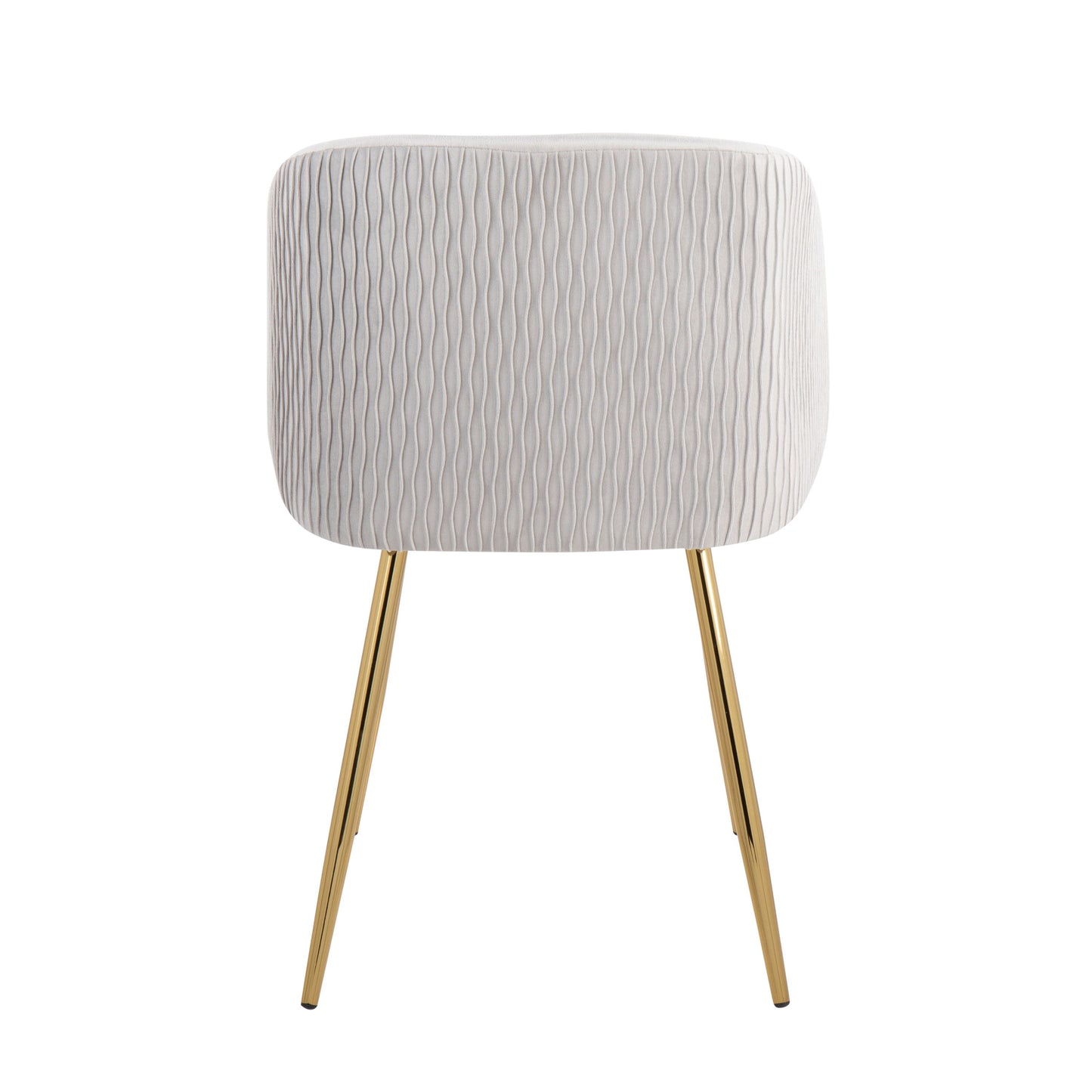 Fran - Pleated Waves Contemporary Chair (Set of 2) - Gold / Pleated Silver Waves