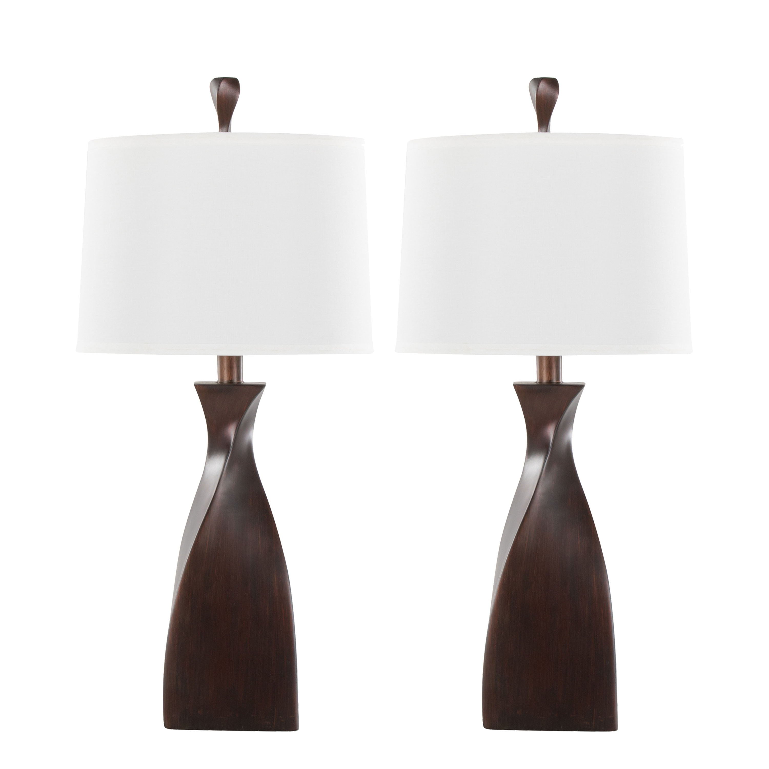 Curvo - Contemporary Polyresin Table Lamp (Set of 2) - Beige