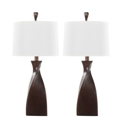 Curvo - Contemporary Polyresin Table Lamp (Set of 2) - Beige