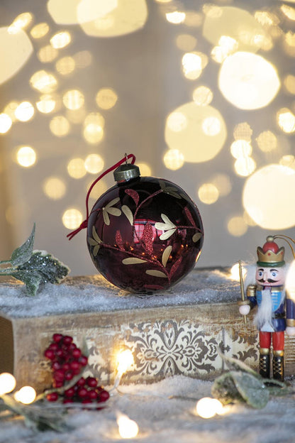 Christmas Ball Ornaments, Decorative Hanging Ball Christmas Tree Ornaments, For Holiday Party Decorations (Set of 6) - Red