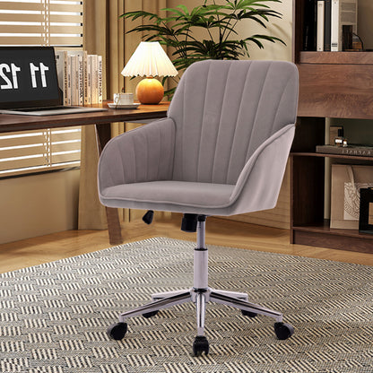 Adjustable Office Chair, Ergonomic Swivel Chair With Comfortable Backrest Seat - Gray