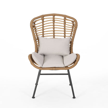 Calypso - Outdoor Chair With Water Resistance Cushion And Iron Frame - Beige
