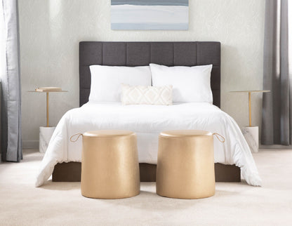 Symbol - Contemporary Side Table - Gold / White Marble