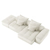Modern Oversized Modular Sectional Sofa With Ottoman, Seat, Chaise Lounge And Armrest, Sparkling Chenille Fabric Soft Cushion Sofa With 4 Pillows, 4 Pieces Diy Combination Tufted Sofa, No Assembly Required - Beige