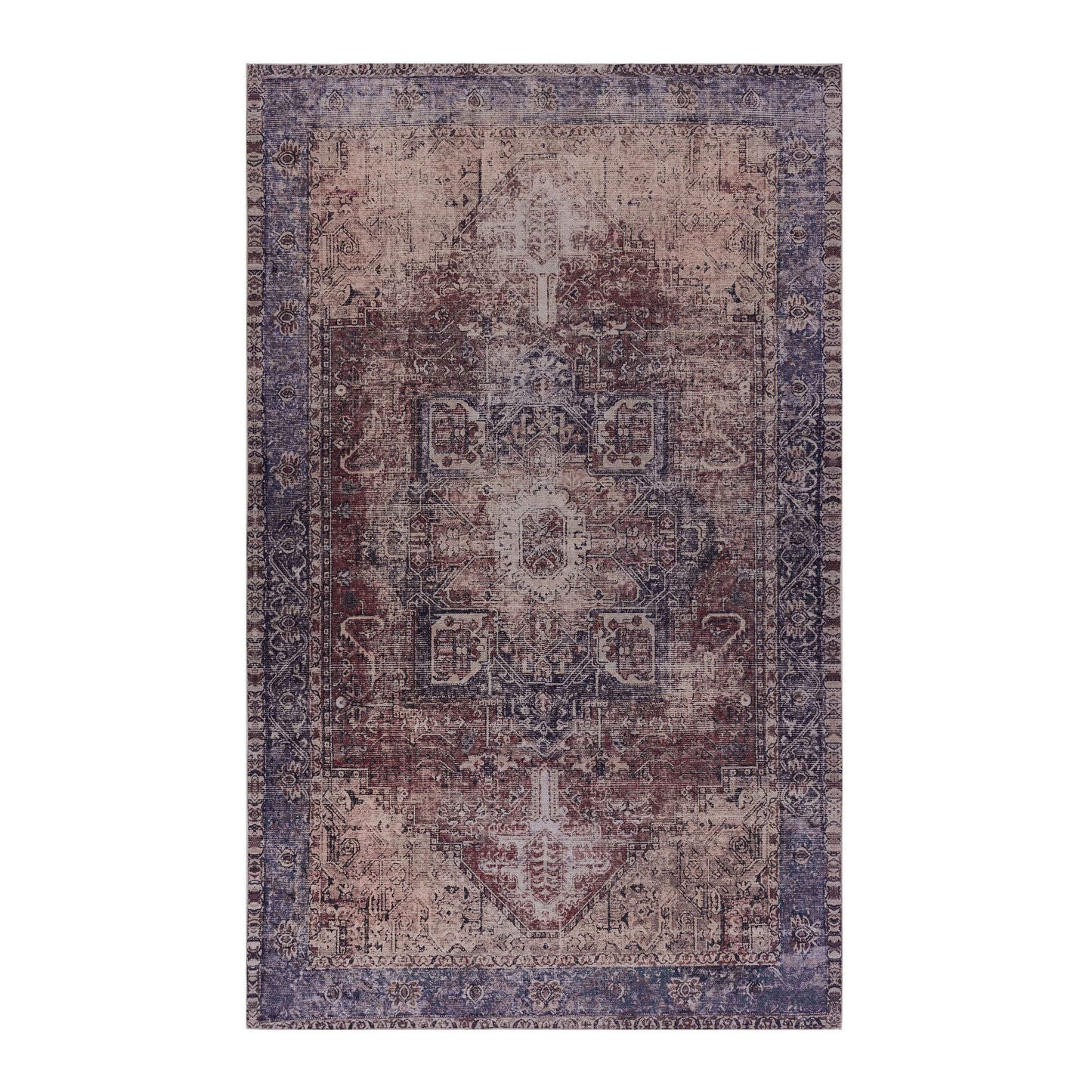 Maval - 5' X 8' Area Rug Washable - Burgundy