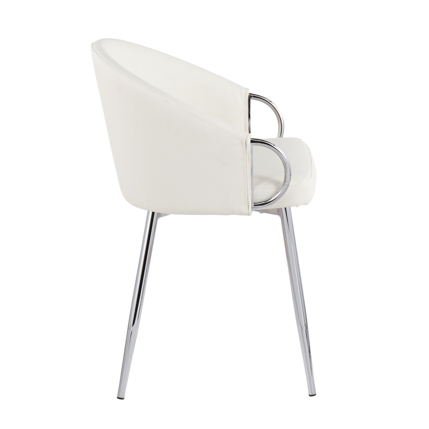 Claire - Contemporary / Glam Chair (Set of 2) - Chrome / White