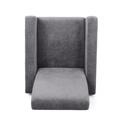 Bolt - Upholstered Recliner Chair With Stainless Steel Base - Gray / Chrome
