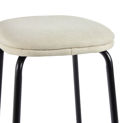 Modern Simple Counter Stool With Upholstered Seat (Set of 2) - Ivory