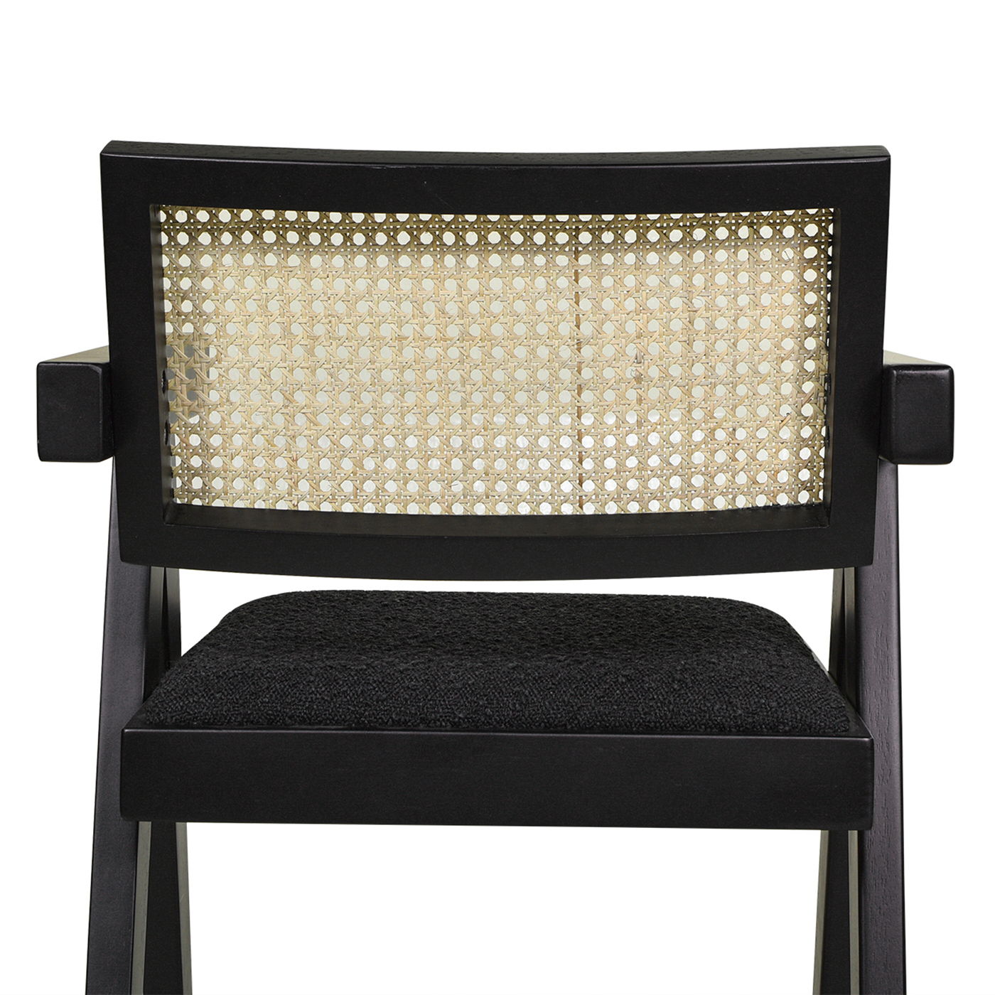 Milan - Modern Webbing Back Bar Stool With Arms (Set of 3) - Ebony Black