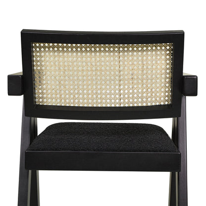 Milan - Modern Webbing Back Bar Stool With Arms (Set of 3) - Ebony Black