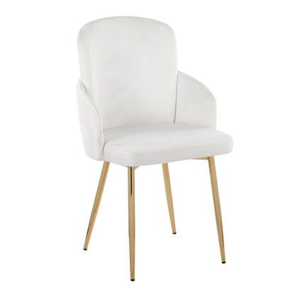 Dahlia - Contemporary Dining Chair (Set of 2) - Cream / Gold