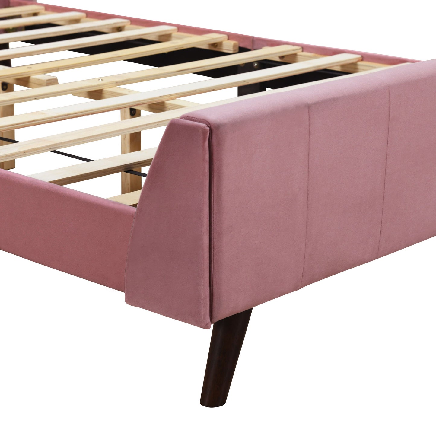 Full Size Upholstered Platform Bed - Pink