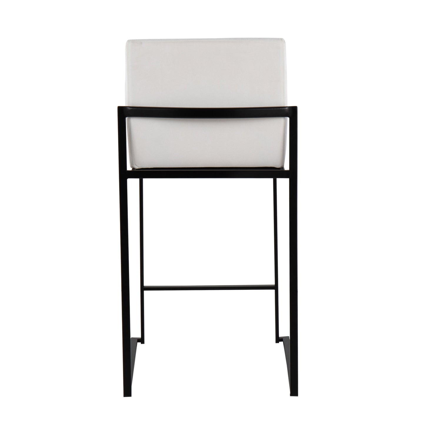 Fuji - Contemporary High Back Counter Stool (Set of 3) - White / Black