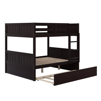 Full Over Full Bunk Bed With Twin Size Trundle - Espresso