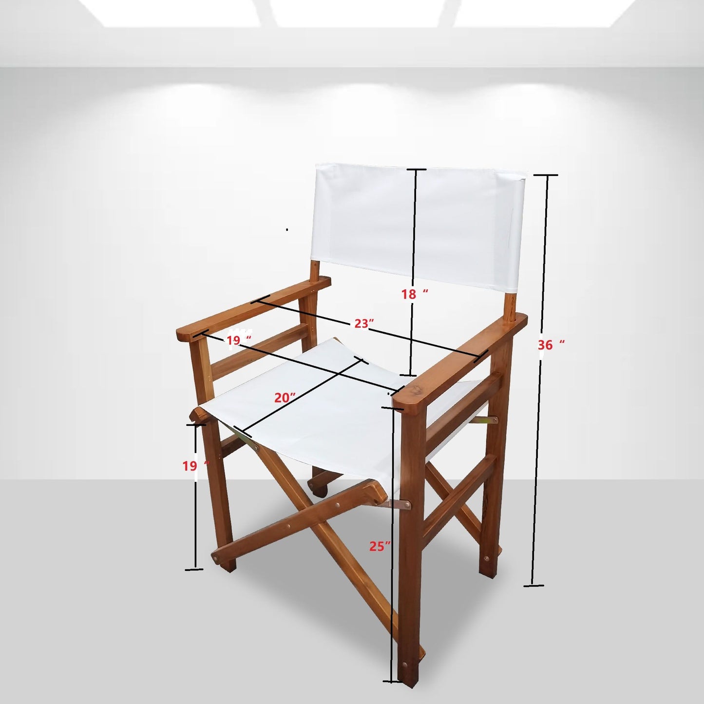 Folding Director Chair Canvas (Set of 2) - White