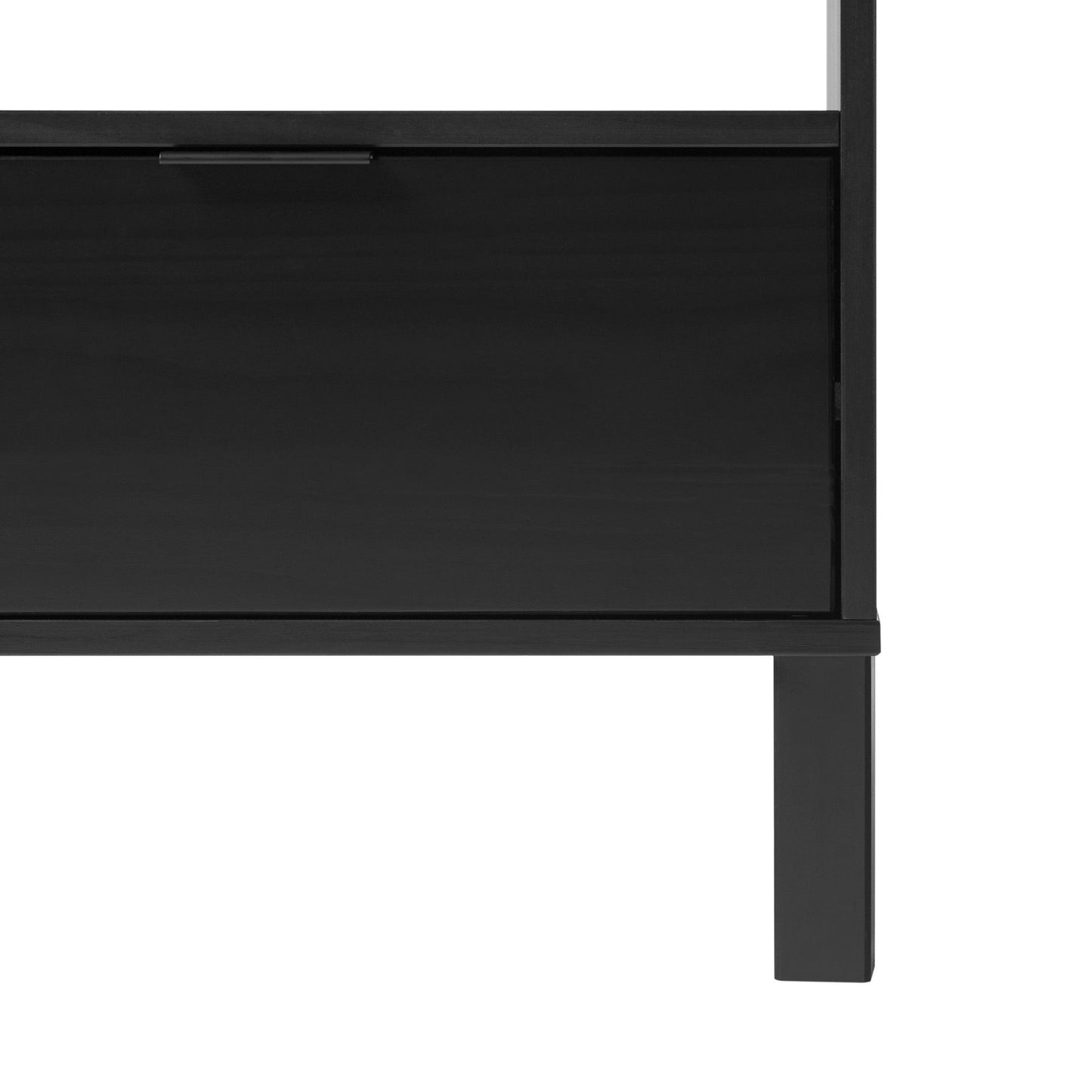 Modern Minimalist Curved Top Nightstand - Black