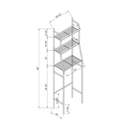 Three Tier Over The Toilet Storage Shelf - White