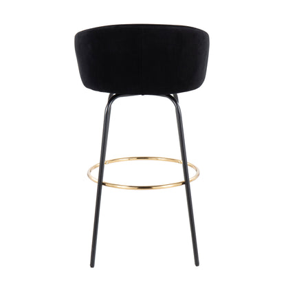 Claire - Contemporary / Glam Barstool With Footrest (Set of 2) - Black