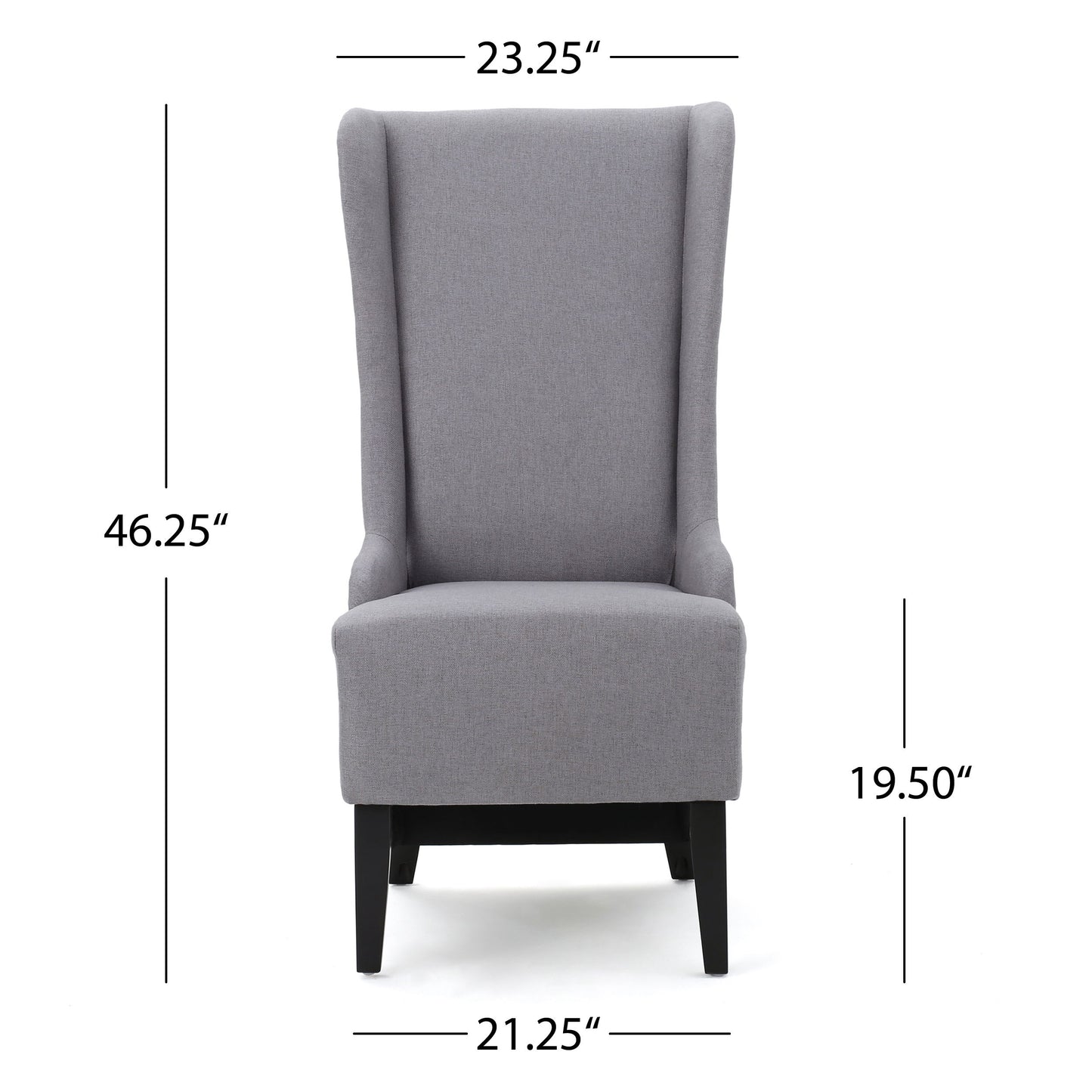Alight - Upholstered Dining Chair With High Back And Birch Wood Legs - Light Gray