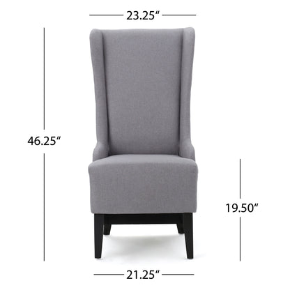Alight - Upholstered Dining Chair With High Back And Birch Wood Legs - Light Gray
