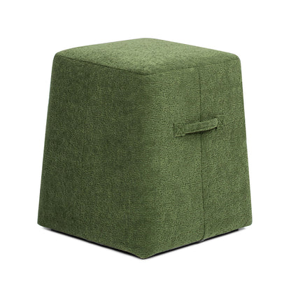 Oliver - Tapered Square Upholstered Ottoman - Moss Green Fleeced