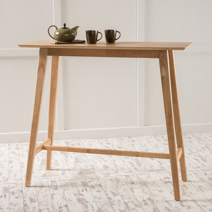 Bar Height Dining Table With Splayed Legs And Elongated Rectangular Top - Natural