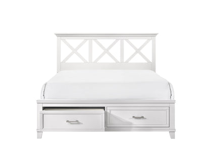 Queen X Storage Bed - White
