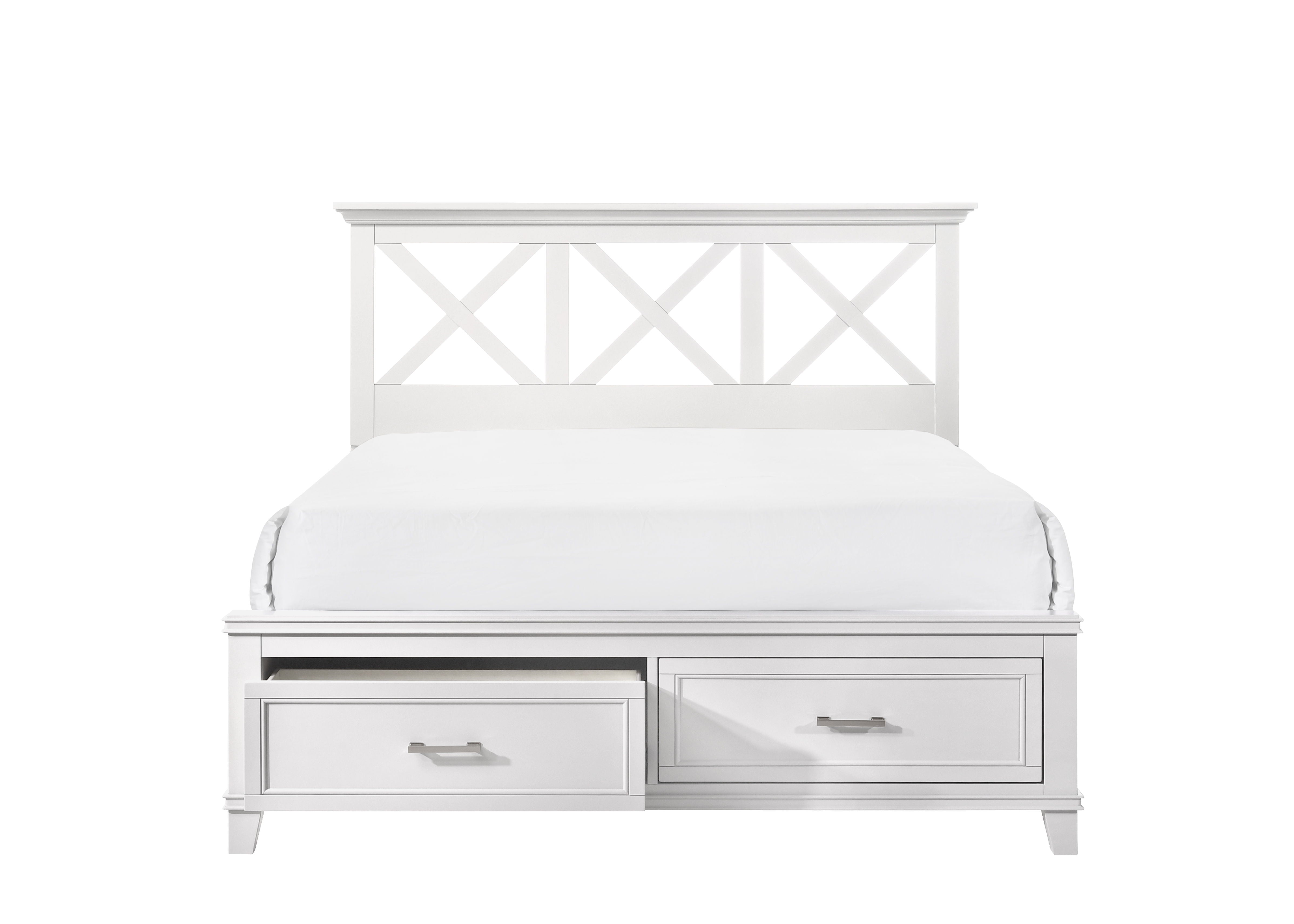 King X Storage Bed - White