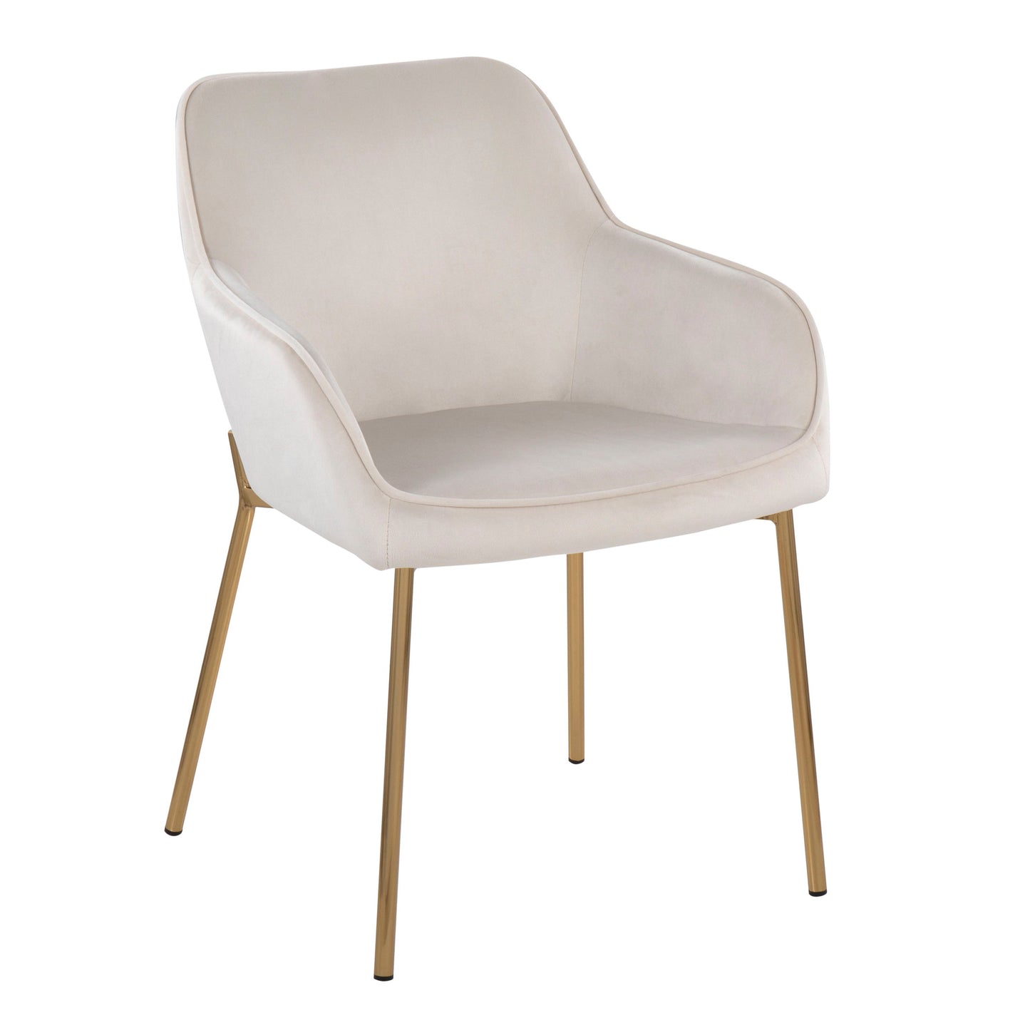 Daniella - Contemporary Dining Chair (Set of 2) - Gold / Cream