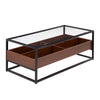Display Contemporary Coffee Table - Black / Walnut / Clear