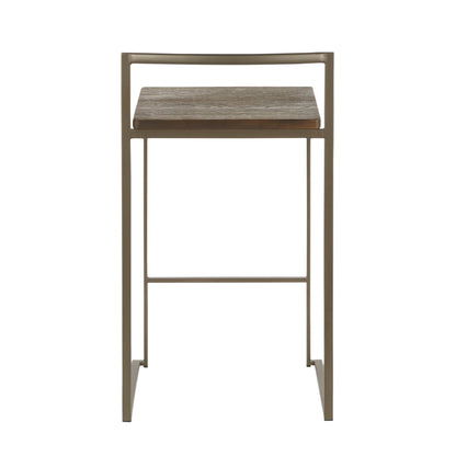 Fuji - Industrial Stackable Counter Stool (Set of 3) - Espresso