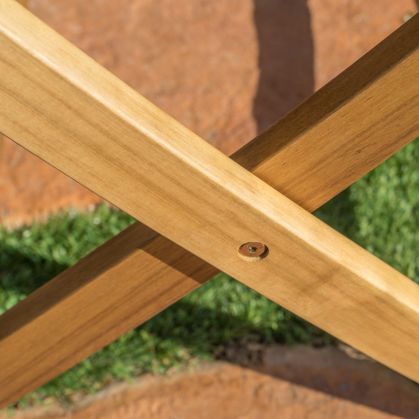 Blissique - Outdoor Foldable Wood Dining Table With Slat Design - Natural