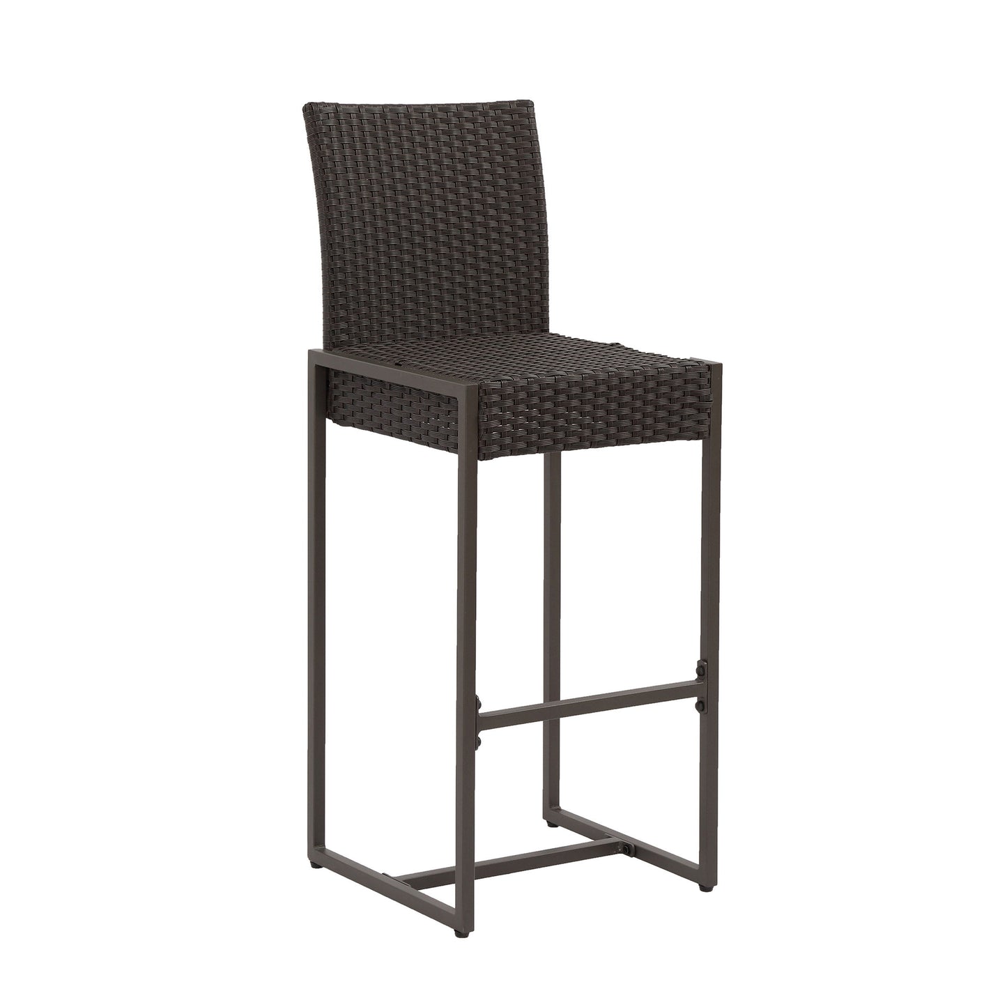 Outdoor Barstool With Hand Crafted Details (Set of 2) - Dark Brown