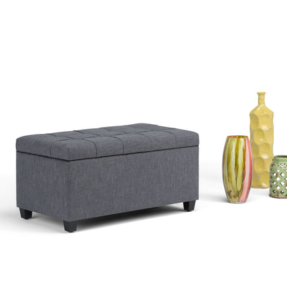 Sienna - Storage Ottoman Bench - Slate Gray
