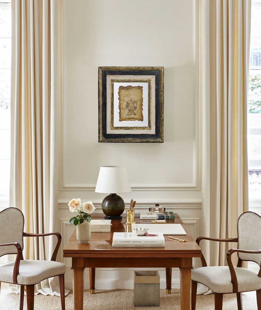 Lucian - Framed Antiqued Sculpture Print (Set of 2) - Multicolor / Wood
