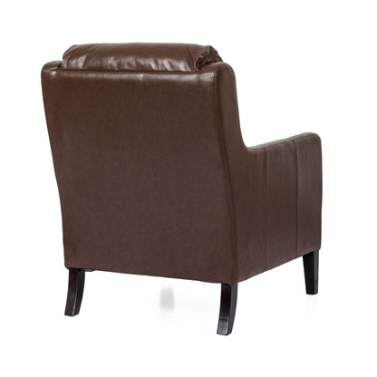 Contemporary Club Chair With Waterfall Back - Dark Brown