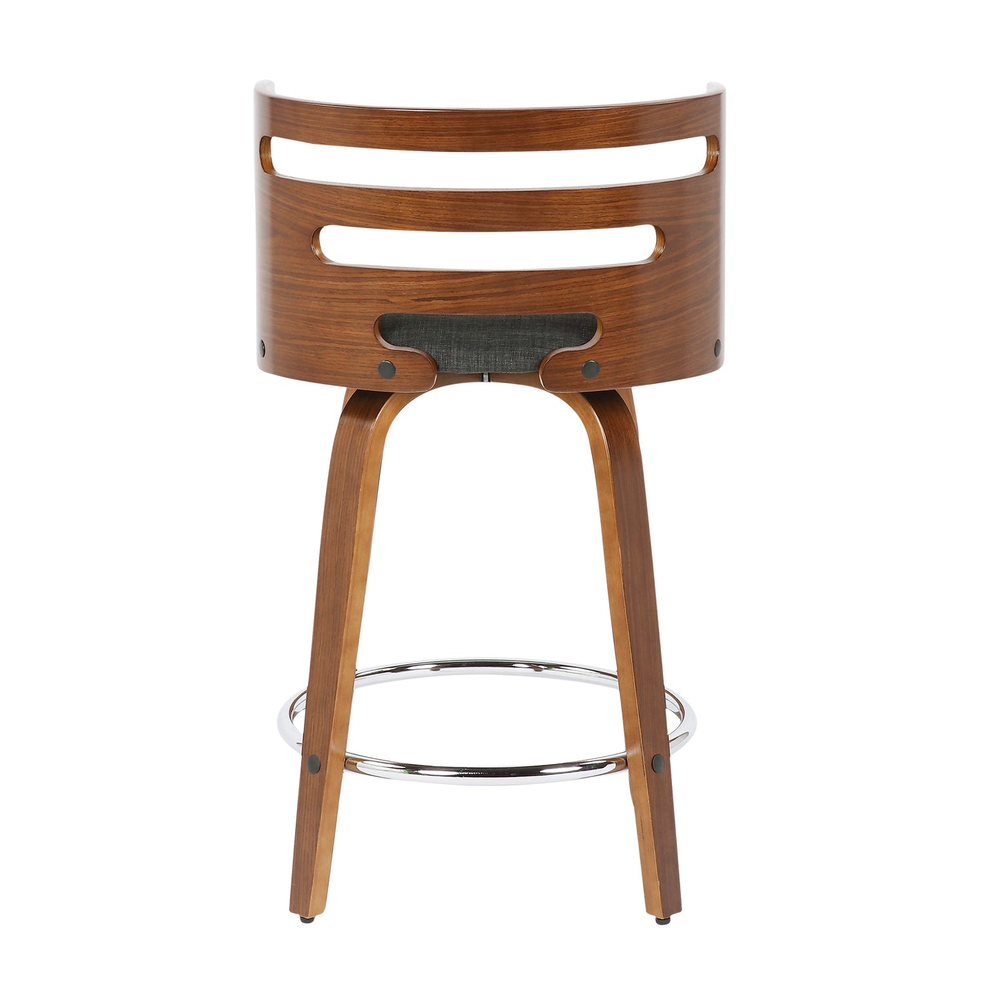 Cosini - Mid-Century Modern Counter Stool With Swivel (Set of 2) - Walnut / Charcoal