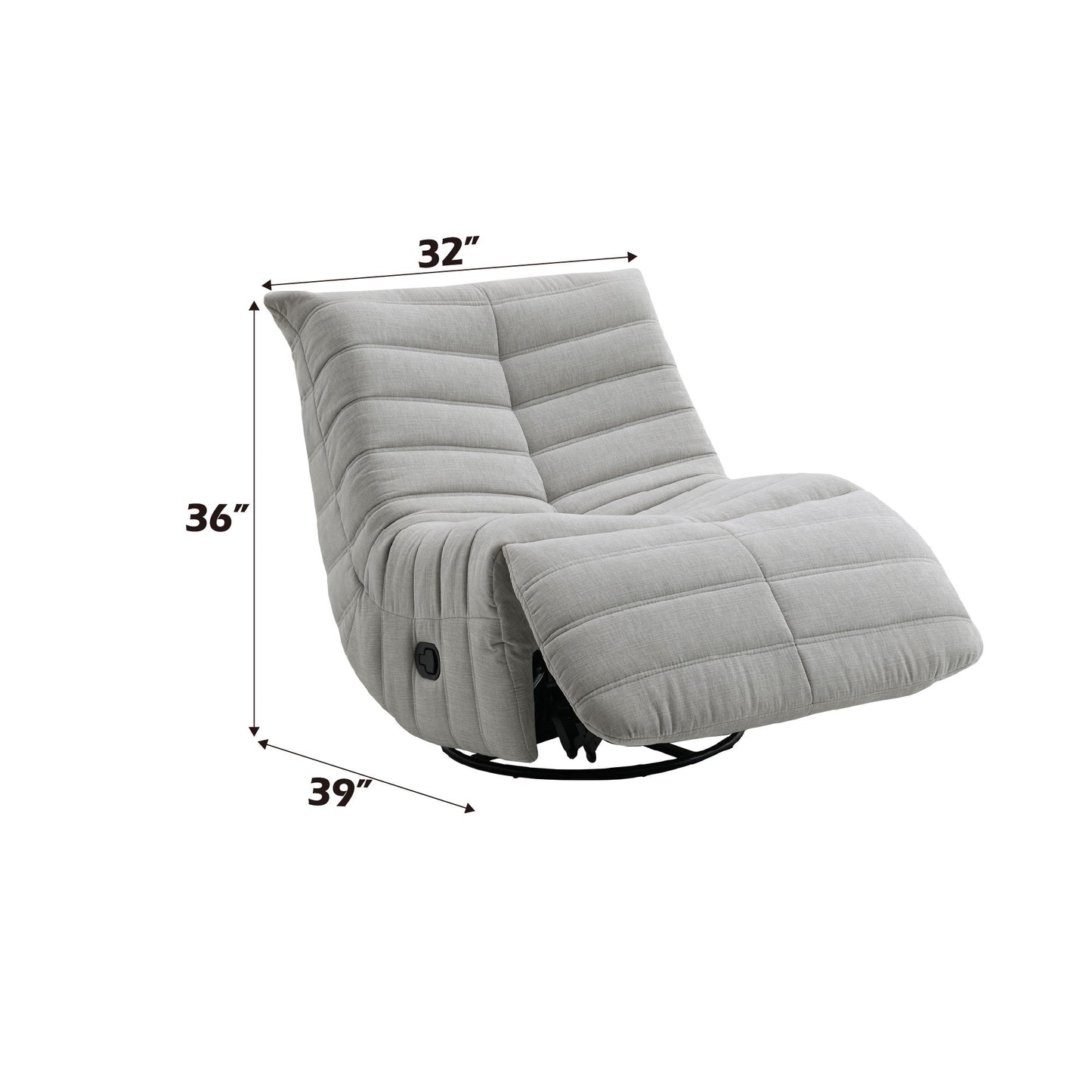 Talmon - Chenille Glider Recliner With Swivel - Oyster Gray