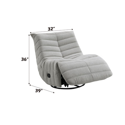 Talmon - Chenille Glider Recliner With Swivel - Oyster Gray