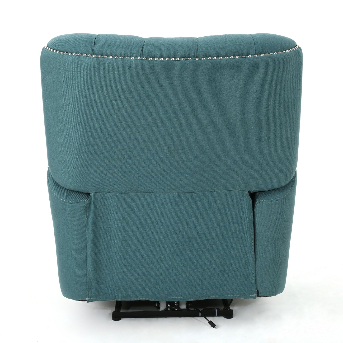 Electric Recliner Chair With Elegant Copper Accents And Soft Upholstery - Teal
