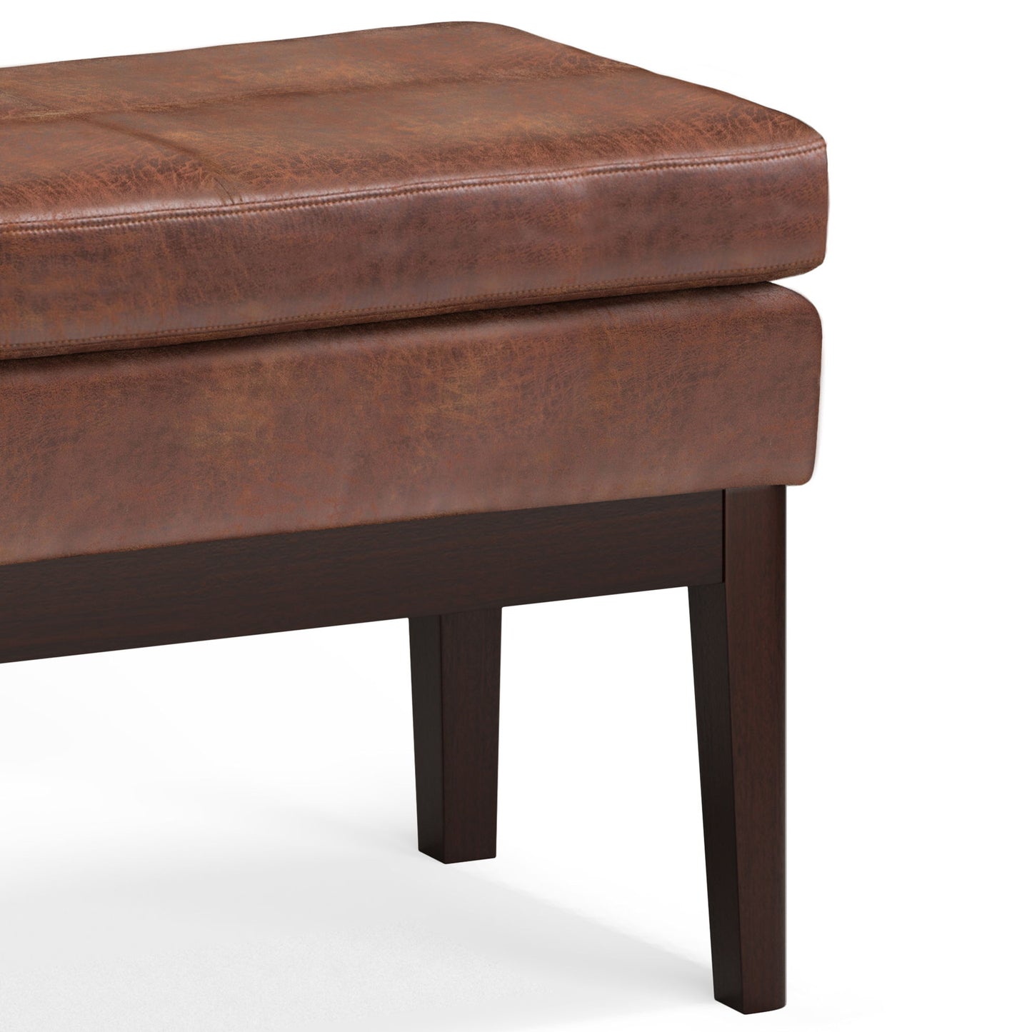 Carlson - Small Ottoman Bench - Distressed Saddle Brown