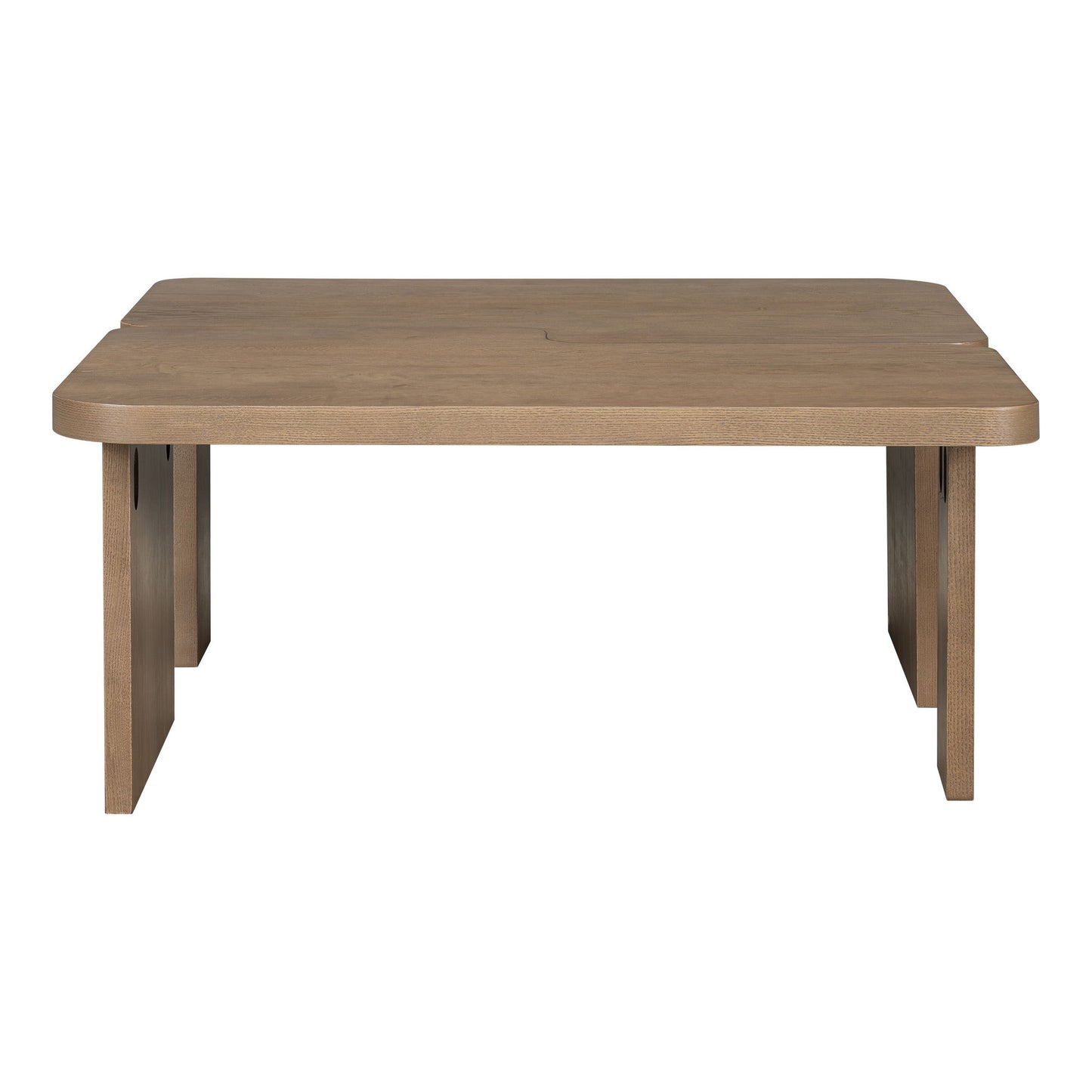 Modern Minimalist Coffee Table Set, Rectangle Coffee Table With Splicing Design, Multifunctional Combination Table For Living Room - Natural