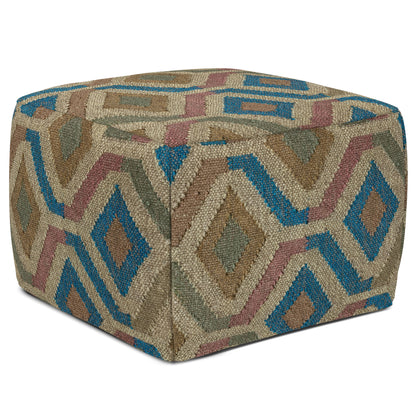 Johanna - Square Pouf - Multicolor - Fabric