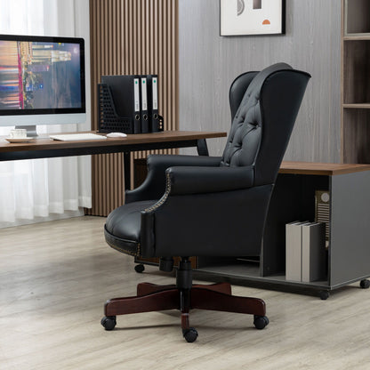 Executive Office Chair, High Back Reclining Comfortable Desk Chair With Smooth Glide Caster Wheels - Black