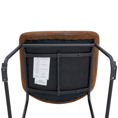 (Set of 4) Retro Chairs, Comfortable Bar Stools, Suitable For Industrial And Vintage Style Environments - Brown