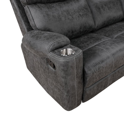 Hirah - 3 Piece Living Room Set - Dark Gray