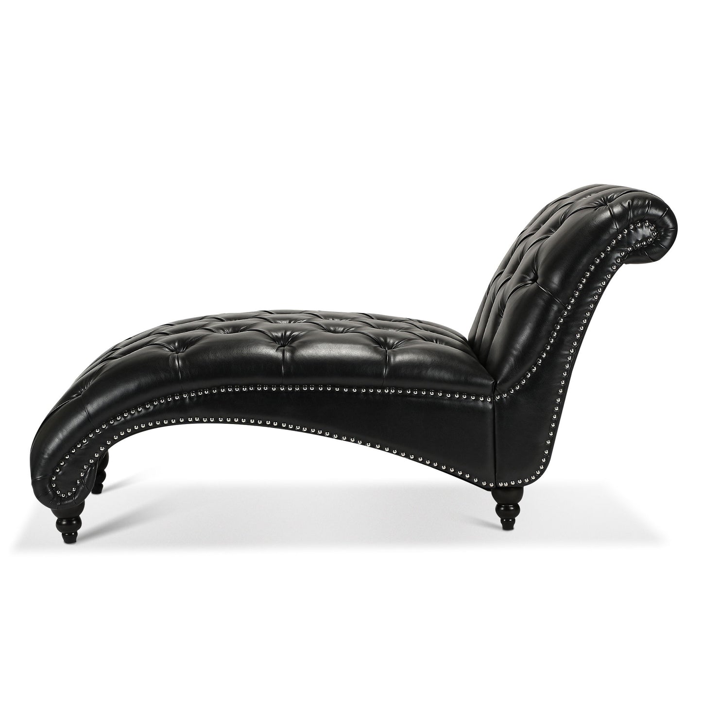 Tufted Armless Chaise Lounge - Black