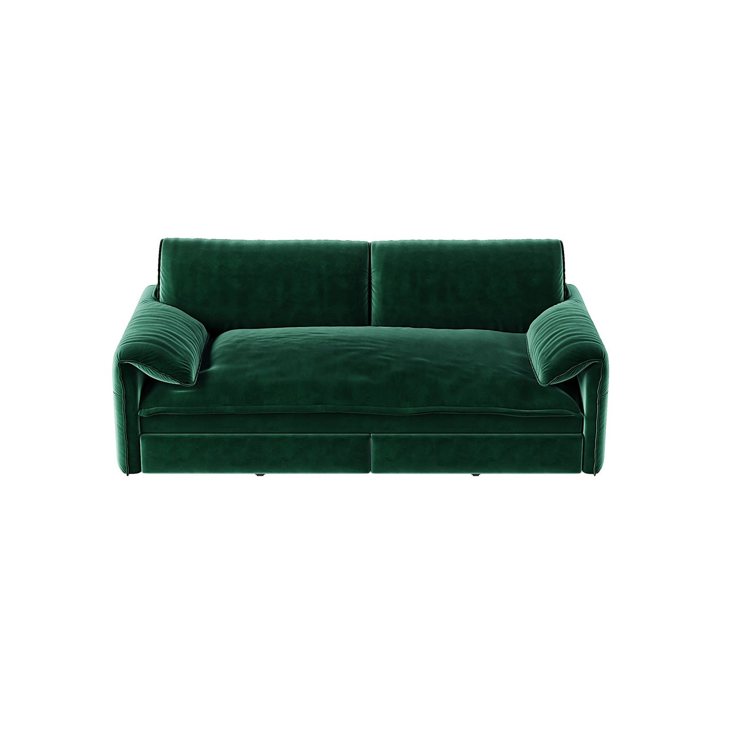 Queen Pull Out Sofa Bed, 3 In 1 Convertible Sleeper Sofa With Side Storage Multifunctional Velvet Loveseat Bed For Living Room - Green